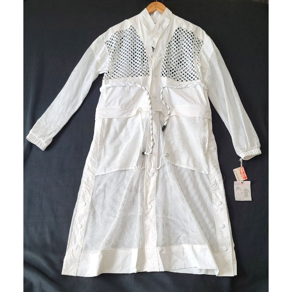Free People FP Movement Under The Sea Mesh Maxi Parka XS Convertible White NWT - Picture 2 of 10
